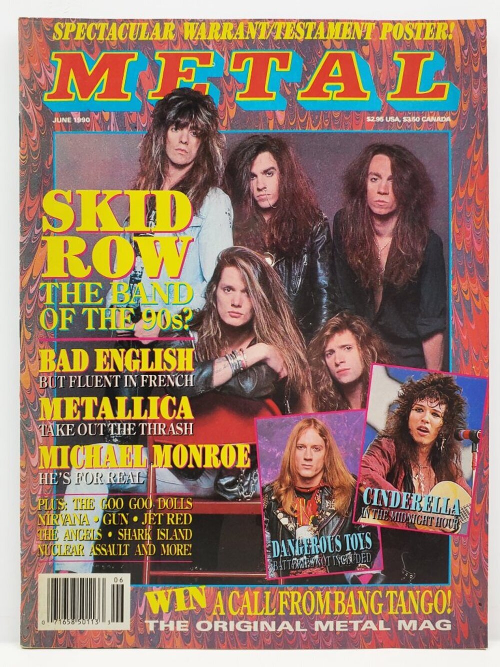 Creem Metal Magazine Vintage 1990 Skid Row Metallica Nuclear Assault Nikki Sixx